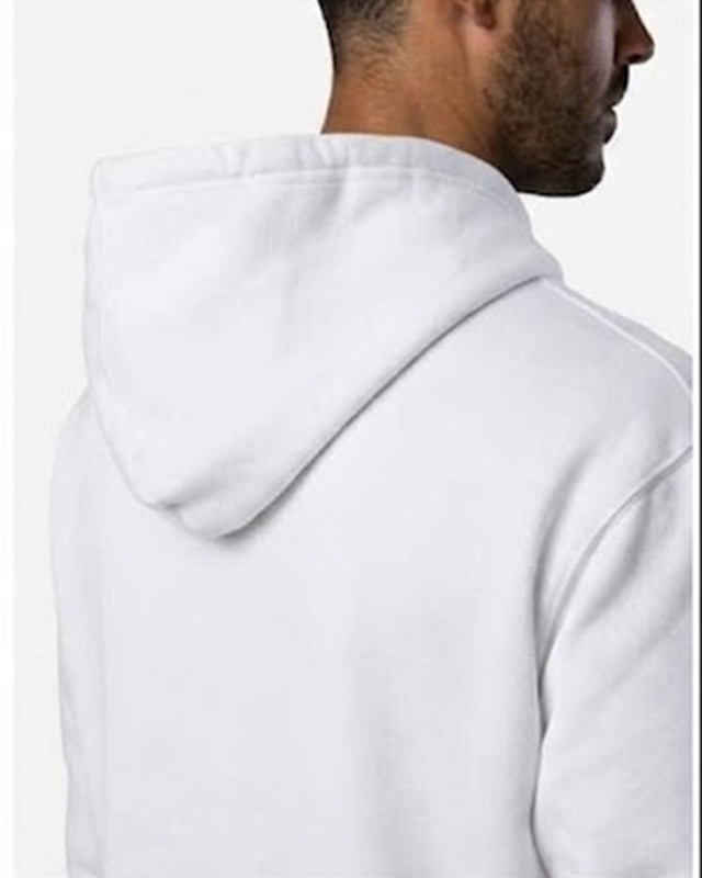 Hoodie Reset in White back hood detail